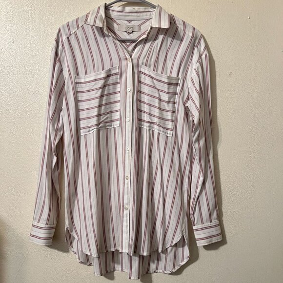 Loft striped womens button down blouse patriotic colors(SALE) - Picture 2 of 14